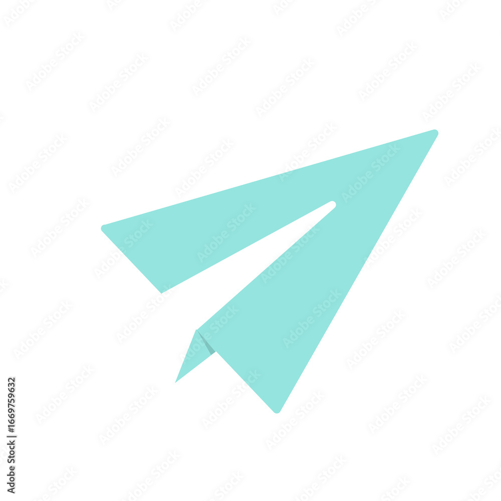 Poster blue paper plane icon representing message or file sending. digital communication and document shari