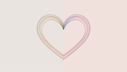 Pastel Heart Contour with Copy Space
