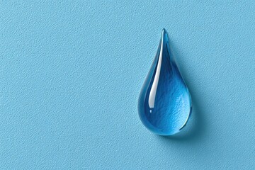 Single blue teardrop on light blue background