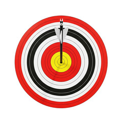 Direct Hit Arrow Piercing Yellow Bullseye of Red White Black Archery Target