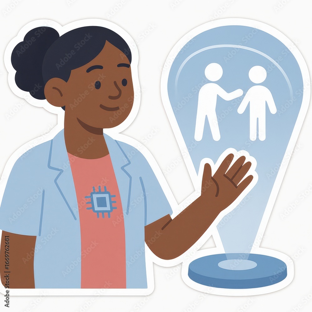 Aufkleber innovative healthcare professional engaging in digital interaction showcasing connection and communi
