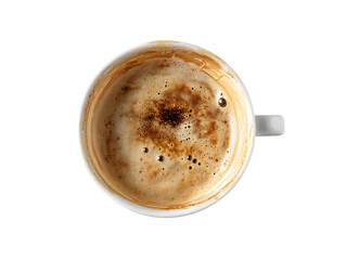 Rotten coffee beverage on white surface