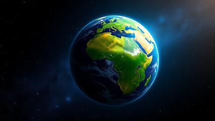 Obraz premium Earth globe floating in starry space, representing our planet's beauty and vastness.