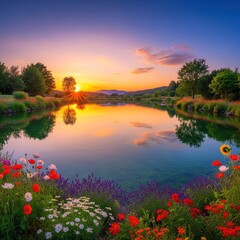 Beautiful Flower Lake