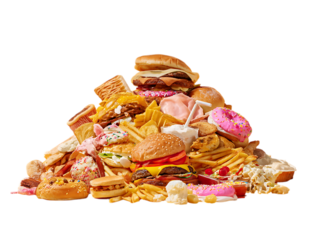 Bad food isolated on white background