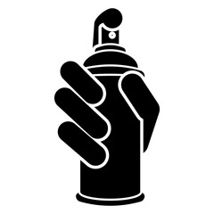 Icono mano con lata de aerosol	
