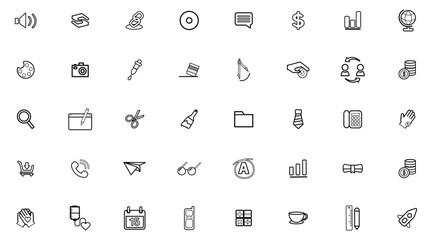 Collection of business and finance icons vector illustration for web design and user interface kit