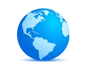 Naklejka premium Simple blue world globe graphic