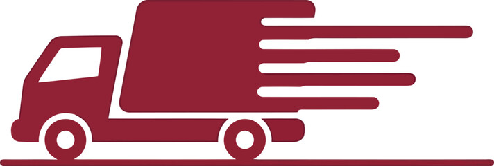 Express delivery truck motion blur red logistics speed icon vector
