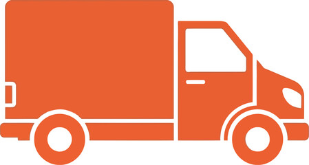 Orange box truck vehicle for delivery transportation logistic service vector