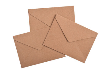 Brown vintage paper envelope isolated on the white background