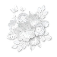 set of white flowers