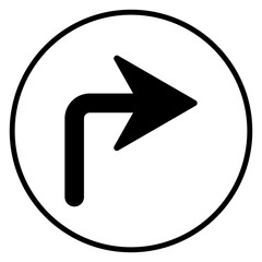 Right turn arrow sign transparent background