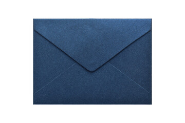 Elegant dark blue paper envelope isolated on white background