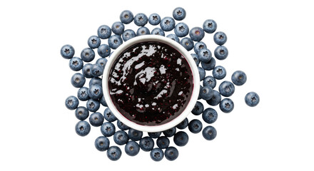 Isolated Bowl of Blueberry Jam