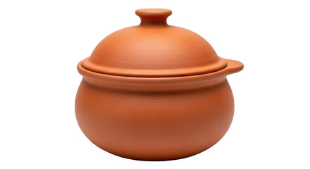 Isolated Clay Pot with Lid