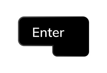 Enter Key on Keyboard, Black Button with White Text