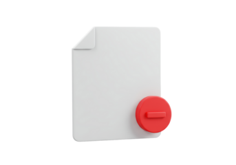 Isolated File Marked for Deletion: Red Stop Symbol for Removal or Error on Paper