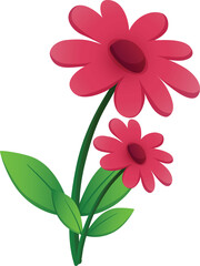 red flower on white background