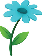 blue flower on white background
