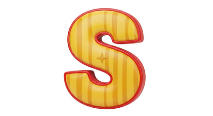 Isolated Letter S with Circus Style