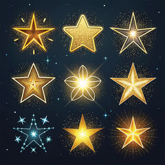 Shiny Golden Star Icon Vector Illustration