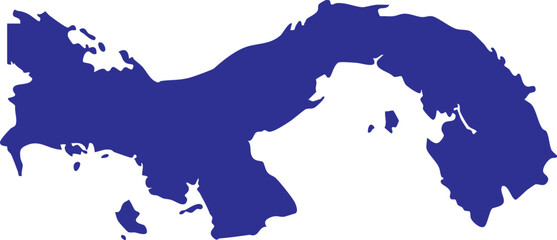 panama map icon in blue color, modern flat vector design with detailed silhouette outline of panama country isolated on white background