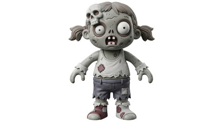 Isolated Cartoon Zombie Girl