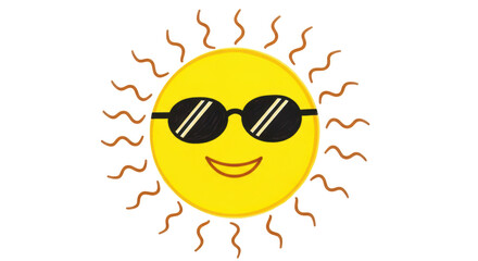Isolated Sun with Sunglasses Illustration