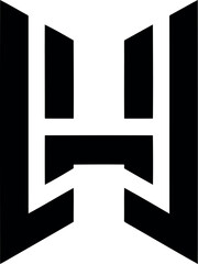 Modern geometric logo h letter abstract design vector