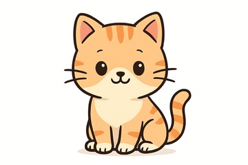 Obraz premium Adorable orange tabby kitten sitting and smiling