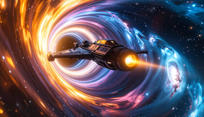 Spaceship Journey Through Wormhole.
