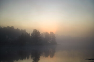 Fototapeta premium morning mist over the river