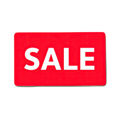 Bright Red Sale Sign with Bold White Letters for Promotional Use
