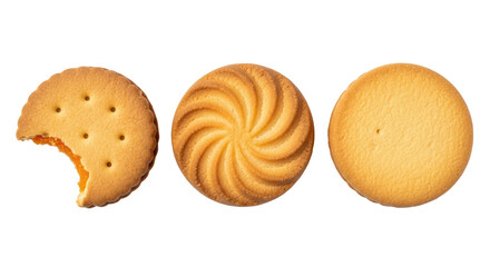 Isolated Round Crackers on White Background