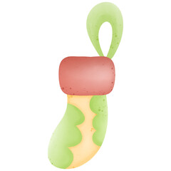 Socks used for Christmas decoration hand drawn transparency illustration 