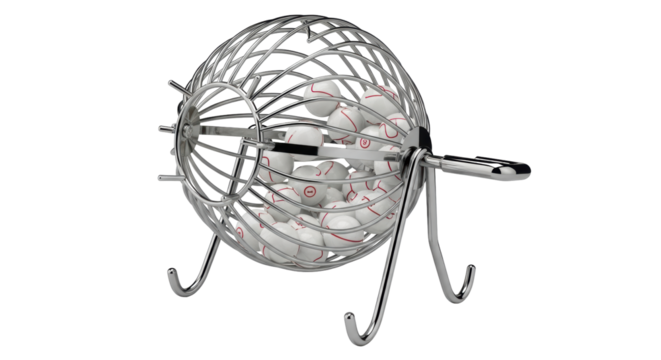 Isolated Lottery drum - Powered by Adobe