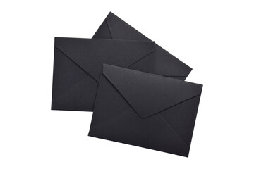 Black paper envelope isolated on the white background
