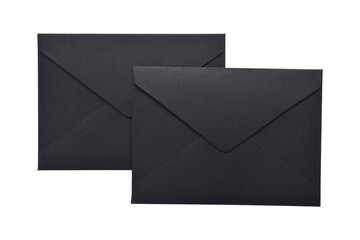 Black paper envelope isolated on the white background