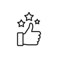 Obraz premium Illustration of a hand giving a thumbs up with three stars above it