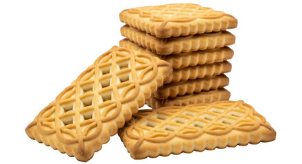Isolated Stack of Square Cookies
