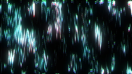 Glitch background. Abstract screen with noise effect. Failure television and monitor. Technical problem computer. Digital hacking. Warning bug lost connect, disconnection, hack. 3D rendering. © Liudmyla