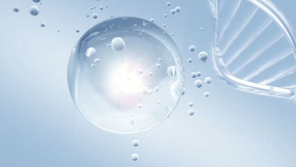 Drops of serum or restorative vitamins, the skin layer used as a background for 3D skin care products.