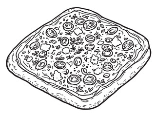 pizza line art illustration