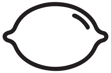 Simple outline icon of a lemon