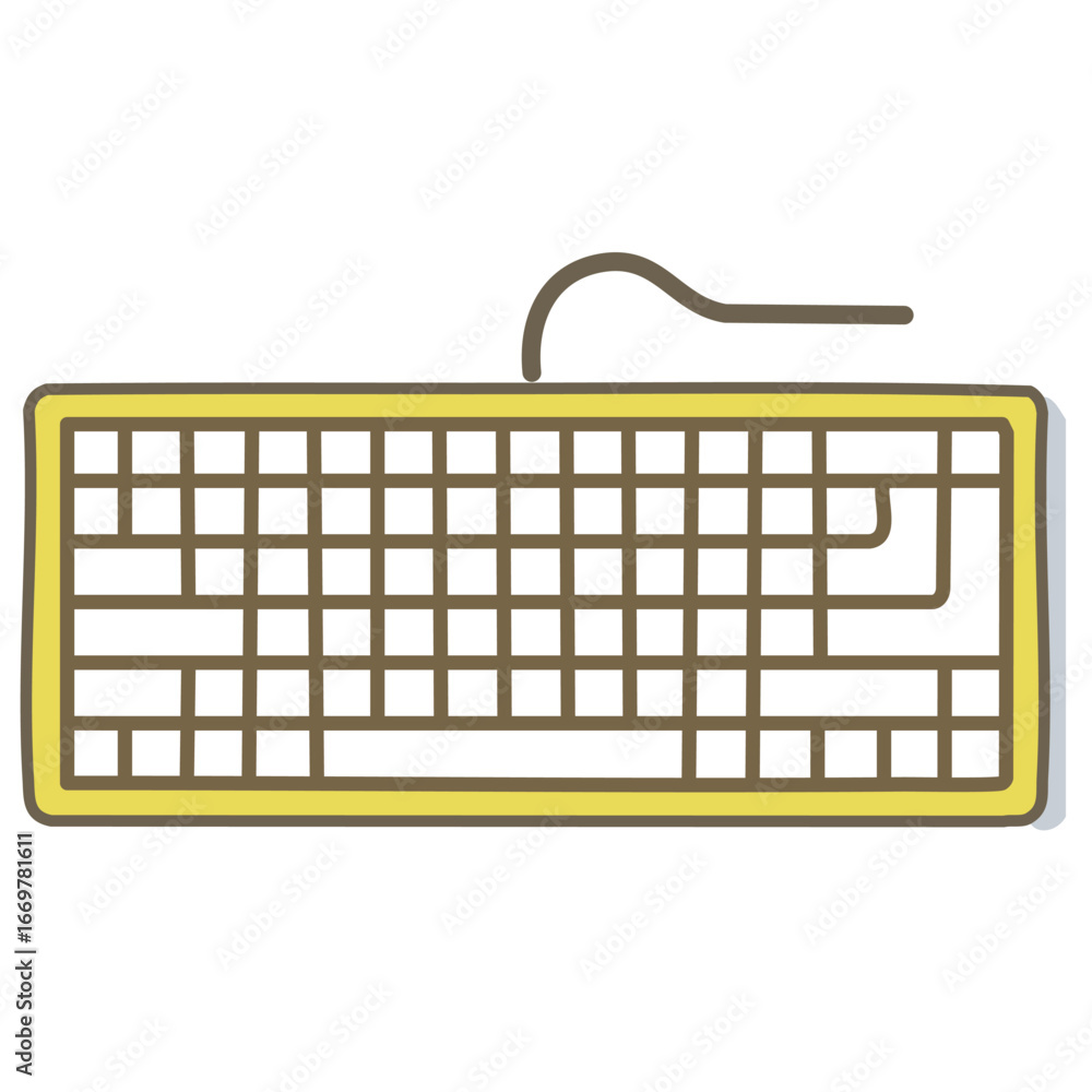 Poster a professional and clean vector icon of a keyboard, conveying a sense of high-tech devices and effic