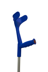 elbow crutch isolated, crutch with elbow support on white background, crutch for limping person or...