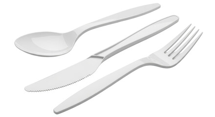 Isolated Plastic Cutlery Set