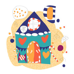 vector illustration in flat style on the theme of carnival, holiday, festa junina. Dancing people with maracas and drums. Music, festive atmosphere
