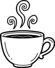Cozy hand drawn coffee cup with steaming aroma for warmth and comfort vector